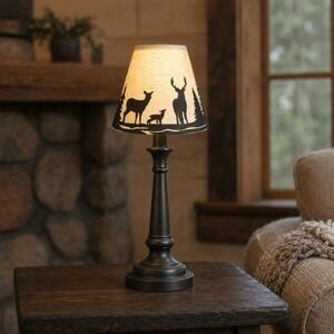 Set of 6 Rustic Deer Silhouette Chandelier Lamp Shades Clip On Lodge Decor